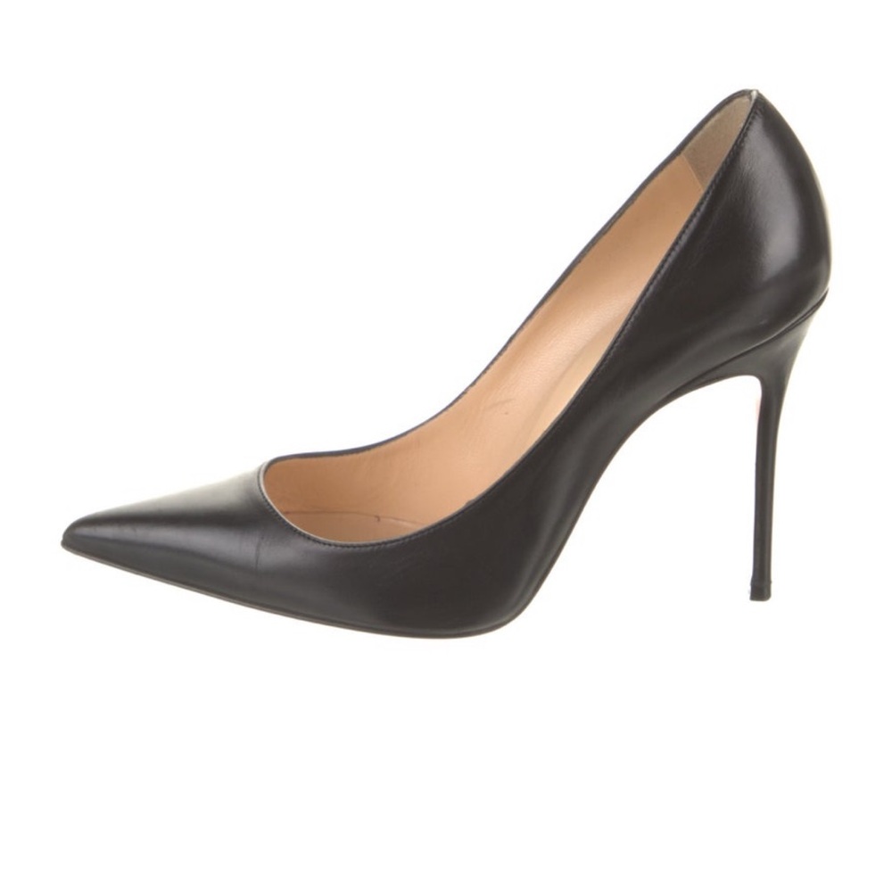 Christian Louboutin black leather pumps